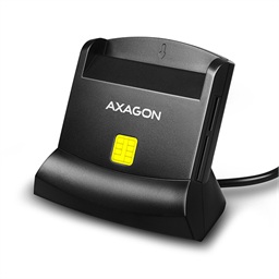 AXAGON CRE-SM2, USB-A StandReader 4-slot čtečka Smart card (eObčanka) + SD microSD SIM, kabel 1.3 m