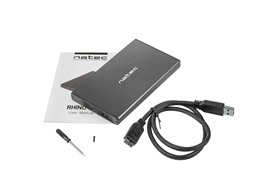 Externí box pro HDD 2,5" USB 3.0 Natec Rhino Go, černý, hliníkové tělo