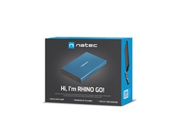 Externí box pro HDD 2,5" USB 3.0 Natec Rhino Go, modrý, hliníkové tělo