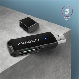 AXAGON CRE-S2N, USB-A 3.2 Gen 1 - SUPERSPEED čtečka karet, 2-slot & lun SD microSD, podpora UHS-I