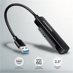 AXAGON ADSA-FP2A, USB-A 5Gbps - SATA 6G 2.5" SSD HDD SLIM adaptér