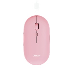 TRUST PUCK Cestovní Optická 1 600 DPI USB+BT Růžová