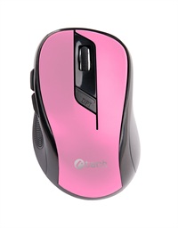 Myš C-TECH WLM-02P, černo-růžová, bezdrátová, 1600DPI, 6 tlačítek, USB nano receiver