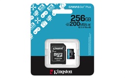 Kingston Canvas Go Plus A2 Micro SDXC 256GB UHS-I U3 Class 10 + Adaptér