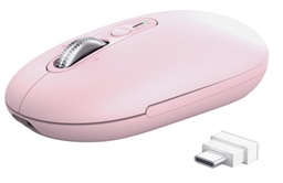 Trust Seron Slim Kancelářská Optická 3 200 DPI USB+BT Růžová