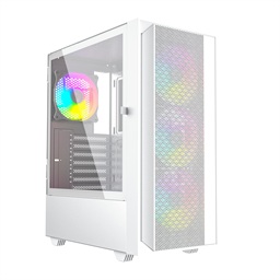 Gembird Fornax 4000 ARGB Midi Tower Transpar. Bílá