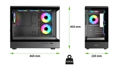 EVOLVEO Ursus, mATX 6x ARGB 120 sklo čelo + bok