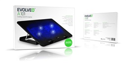 EVOLVEO A101, chladící podložka pro notebook do 17", 2x ventilátor, modré podsvícení