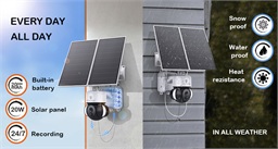 Solární HD kamera Viking HDs03 4G 20000mAh barevné noční vidění IP66 aplikace notifikace bílá