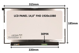 LCD PANEL 14,0" FHD 1920x1080 30PIN MATNÝ IPS BEZ ÚCHYTŮ