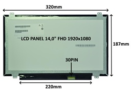 LCD PANEL 14,0" FHD 1920x1080 30PIN MATNÝ IPS ÚCHYTY NAHOŘE A DOLE