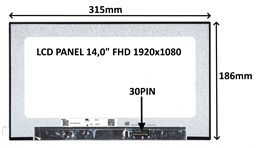 LCD PANEL 14,0" FHD 1920x1080 30PIN MATNÝ IPS BEZ ÚCHYTŮ