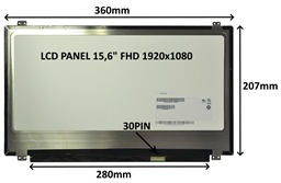 LCD PANEL 15,6" FHD 1920x1080 30PIN MATNÝ ÚCHYTY NAHOŘE A DOLE