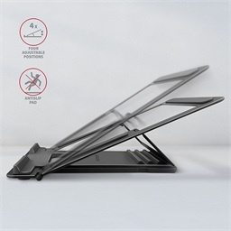 AXAGON STND-L, kovový stojan pro notebooky 10"-17.3", 4 nastavitelné výšky, šedý