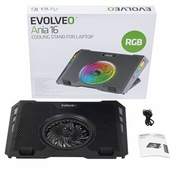 EVOLVEO Ania 16, chladicí podložka pod notebook do 17", 5x ventilátor, RGB podsvícení