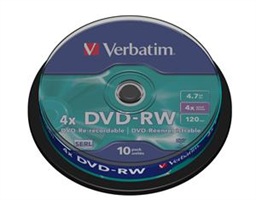 VERBATIM DVD-RW(10-Pack)Spindle4x DLP 4.7GB