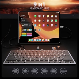 AXAGON HMC-KB-CS, USB 5Gbps hub s CZ SK klávesnicí, HDMI 4K 60Hz, 3x USB-A, SD mSD, audio, PD 100W