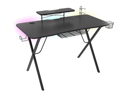 Genesis Holm 300 RGB - herní stůl s RGB podsvícením, 3xUSB 3.0, bezdrátová nabíječka mobilů