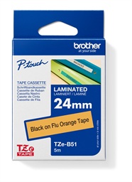 TZE-B51, signální oranžová černá, 24mm