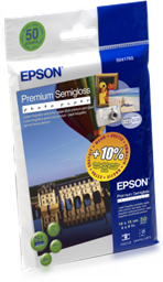 EPSON Premium Semigloss Photo Paper,100x150 mm,50x