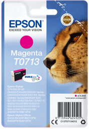 Epson Singlepack Magenta T0713 DURABrite Ultra Ink