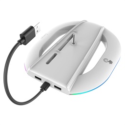 iPega P5S035SA Vertikální Stojan (2xUSB-A) s RGB pro PS5 Slim PS5 Pro White