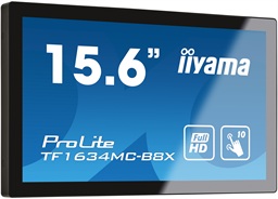 15,6" iiyama TF1634MC-B8X: IPS, FullHD, capacitive, 10P, 450cd m2, VGA, DP, HDMI, IP65, černý