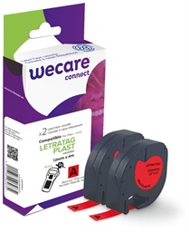 WECARE ARMOR páska 2ks kompatibilní s DYMO S0721630,Black Red,12MM*4M