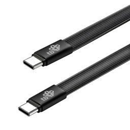 TB plochý kabel USB-C na USB-C, 1m,  černý
