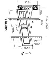TB TV wall mount 37-70", 35kg, max VESA 600x400