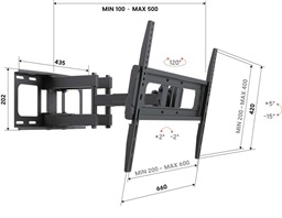 Vogel's UP 6053, dvojité rameno pro TV 40-80", 45 kg, VESA do 600x400