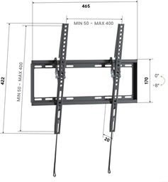 Vogel's UP 4013, držák s náklonem 8° pro TV 32-65", 45 kg, VESA do 400x400