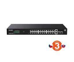 Tenda TEG2228P-24-410W Gigabit PoE+ Websmart L2 Cloud switch 370W, 24x 1Gb s PoE+,2xRJ45,2xSFP, Rack