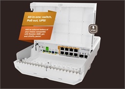 Mikrotik CSS610-8P-2S+OUT, netPower Lite 8P PoE, 2x SFP+, SwitchOS, mounting kit, no power supply