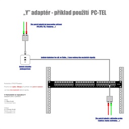 DATACOM "Y" adaptér STP CAT5E PC PC+TEL