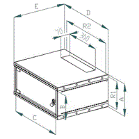19"rozvaděč jednodílný 9U 400mm FLAT-PACK skl.dv.