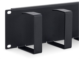 19" vyvazovací panel 2U 6x háček 70x85mm černý kov