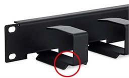 19" vyvazovací panel 1U 6x háček 70x27mm šedý kov