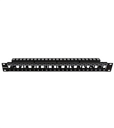 19"patchpanel AMPARO pro 24 keystone SFA SFB neosazený, 1U