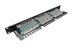 19" patch panel Solarix 24 x RJ45 CAT5E STP 1U SX24-5E-STP-BK-N