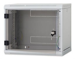 Nástěnný rack RUA 12U 600mm odn.boč+skl.dv.černý