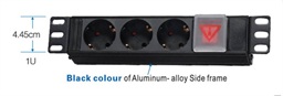 10" napájecí panel OC 3x230V-2m PPO Black