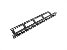 LANBERG 24PORTOVÝ PATCH PANEL S ORGANIZÉREM PRO KEYSTONE MODULY ČERNÝ