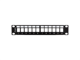LANBERG PATCH PANEL 12 PORTŮ 1U S ORGANIZÉREM PRO KEYSTONE MODULY ČERNÝ