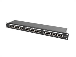 LANBERG PATCH PANEL 24 PORTŮ 1U 19" CAT.5E FTP STÍNĚNÝ ČERNÝ