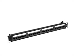 LANBERG PATCH PANEL 24 PORTŮ 1U 19" CAT.6A UTP ČERNÝ