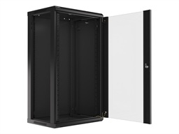 LANBERG 19" RACKOVÁ SKŘÍŇ PRO MONTÁŽ NA STĚNU 22U 600X450 (FLAT PACK) S PROSKLENÝMI DVEŘMI ČERNÁ V2