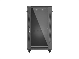 LANBERG INSTALAČNÍ SKŘÍŇOVÝ ROZVADĚČ 19" 22U 600X600 ČERNÉ SKLENĚNÉ DVEŘE (PLOCHÉ BALENÍ)