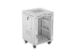 19" VOLNĚ STOJÍCÍ RACKOVÁ SKŘÍŇ 15U 600X600 ŠEDÉ SKLENĚNÉ DVEŘE LCD LANBERG (FLAT PACK) V2