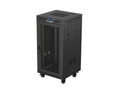 19" VOLNĚ STOJÍCÍ RACKOVÁ SKŘÍŇ 22U 600X600 (FLAT PACK) SE SÍŤOVÝMI DVEŘMI LCD ČERNÁ LANBERG V2